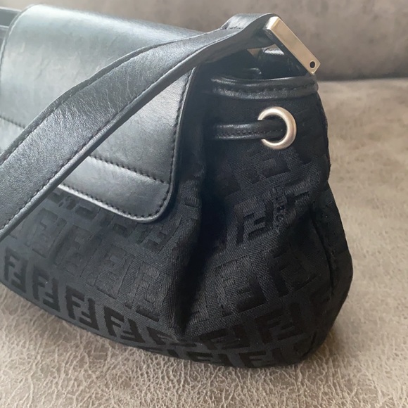 Fendi small zucchino canvas drawstring baguette - Picture 6 of 16